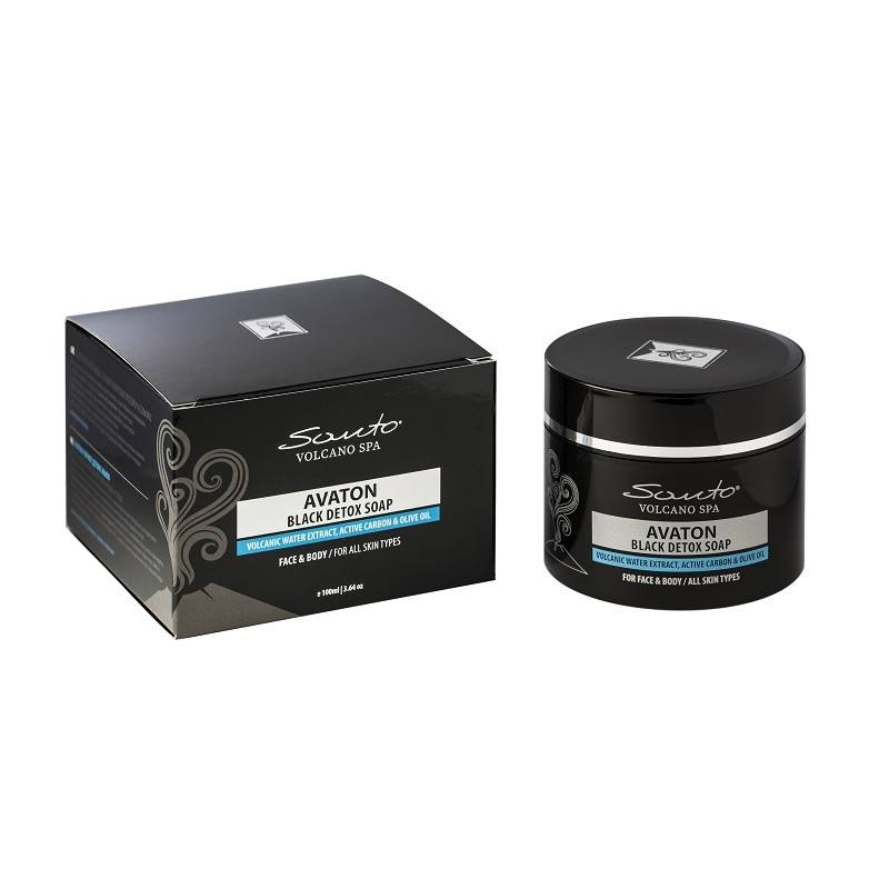 Santo Volcano Spa Avaton μαύρο σαπούνι αποτοξίνωσης 100ml Santo Volcano Spa