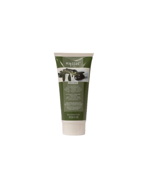 NYSSOS Softening-Emollient  Cream for Heels, Knees, Elbows with Organic Olive Oil and fruit acids 100ml