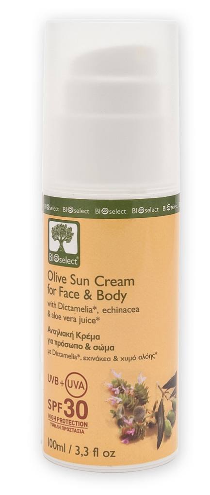 Bioselect Αντηλιακό για Πρόσωπο & Σώμα / Υψηλή Προστασία SPF 30 100ml