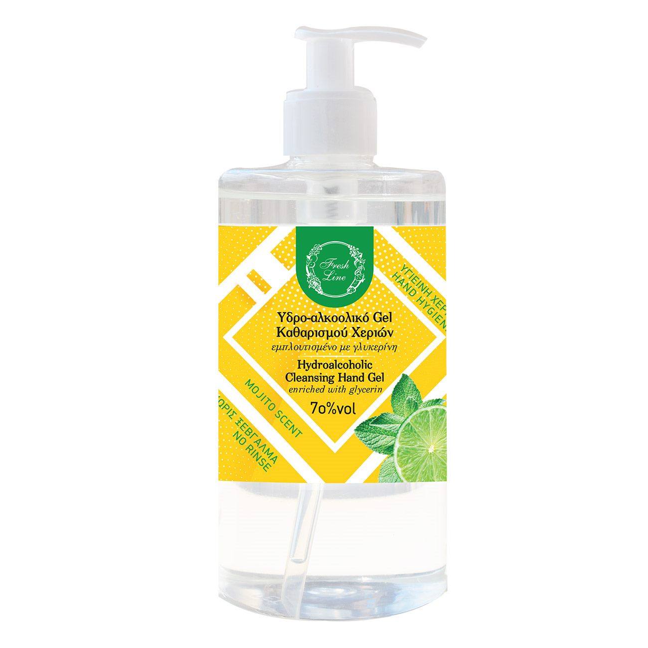 Fresh Line Αντισηπτικό gel χεριών με δροσερό άρωμα mojito 500ml Fresh Line