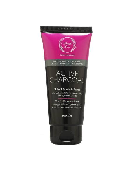 Fresh Line Active Charcoal 2 in 1 Mask & Scrub