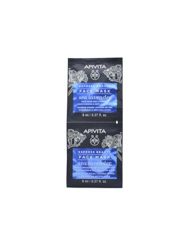 Apivita Express Beauty Face Mask with Sea Lavender for Moisturizing & Anti-pollution 16ml