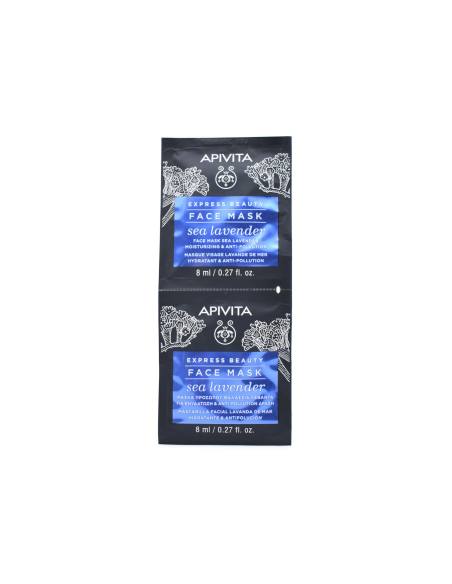 Apivita Express Beauty Face Mask with Sea Lavender for Moisturizing & Anti-pollution 16ml