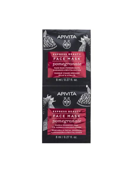 Apivita Express Beauty Face Mask with Pomegranate for Radiance & Revitalization 16ml