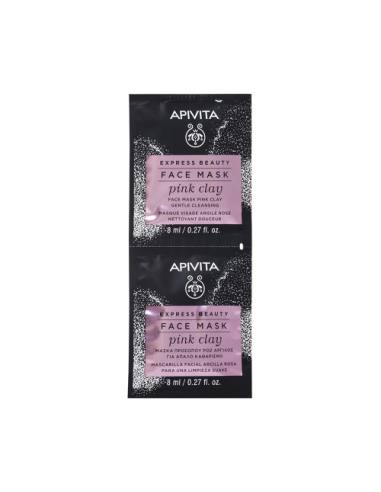 Apivita Express Beauty Face Mask Pink Clay for Gentle Cleansing 16ml