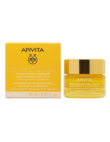 Apivita Beessential Oils Balm Προσώπου Νύχτας Συμπλήρωμα Ενδυνάμωσης & Θρέψης 15ml