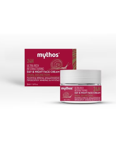 Mythos SNAIL 24h Πλούσια Κρέμα Αναδόμησης Προσώπου Ημέρας & Νύχτας 50ml